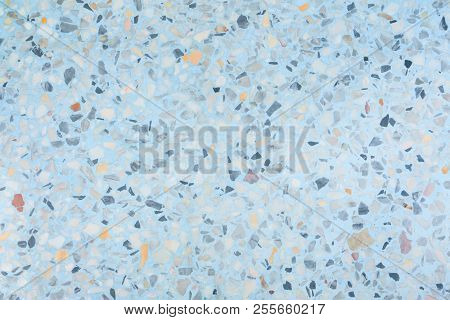 Terrazzo Flooring Texture Polished Stone Pattern Wall And Blue Color Old Surface Marble For Backgrou Terrazzo Flooring Texture Polished Stone Pattern Wall And Blue Color Old Surface Marble For Backgrou