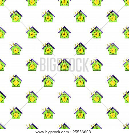 Cuckoo Clock Pattern. Cartoon Illustration Of Cuckoo Clock Pattern For Web