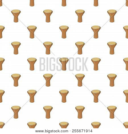 Darbuka, Percussive Musical Instrument Pattern. Cartoon Illustration Of Darbuka, Percussive Musical 