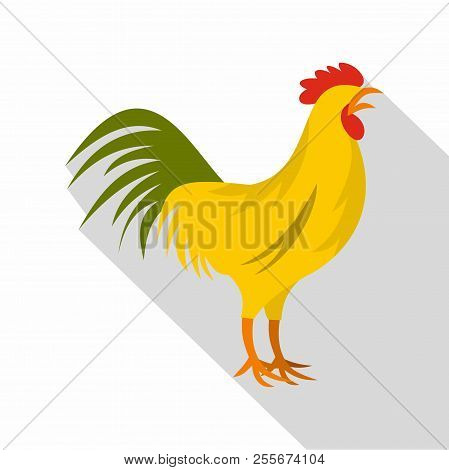 Gallic Rooster, The Symbol Of France Icon. Flat Illustration Of Rooster Icon For Web Design