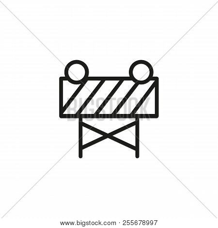 Construction Warning Board Line Icon. Roadwork, Construction Site, Reconstruction. Construction Conc