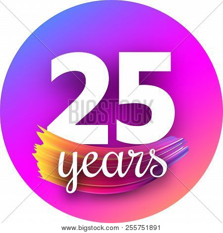 Spectrum Twenty Five Years Greeting Card With Colorful Brush Str