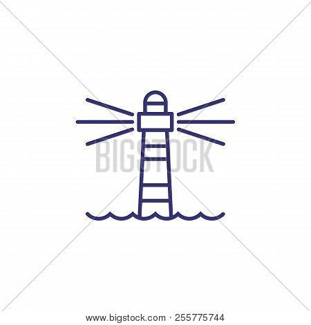 Lighthouse Line Icon. Tower, Beacon Light, Sea. Navigation Concept. Can Be Used For Topics Like Dire