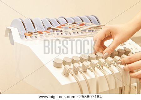 Neurostimulation Massage Equipment. Myostimulation Health Device. Fat Slim Technology. Electrostimul