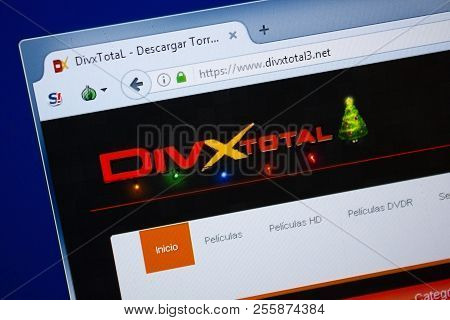 Ryazan, Russia - August 26, 2018: Homepage Of Divx Total3 Website On The Display Of Pc, Url - Divxto