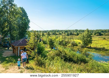 Luh, Ivanovo Region, Russia - 08/25/2018: On The Bank Of The River Luh During The Regional Festival-