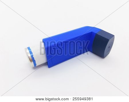 Medication Concept, Evohaler For Asthma, Isolated On White Background With Clipping Path.