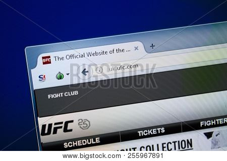 Ryazan, Russia - August 26, 2018: Homepage Of Ufc Website On The Display Of Pc, Url - Ufc.com.