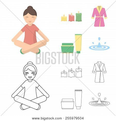 Multicolored Burning Candles, A Pink Robe With A Yellow Belt And A Collar, A Tube With Cream And A J