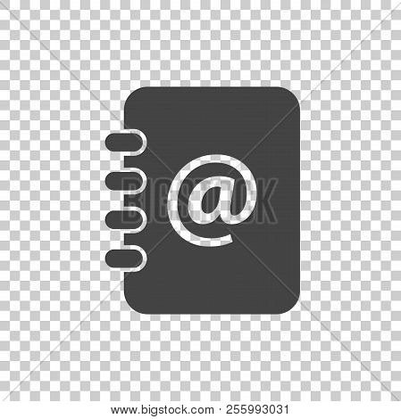 Address Book Icon. Email Note Flat Vector Illustration On Isolat