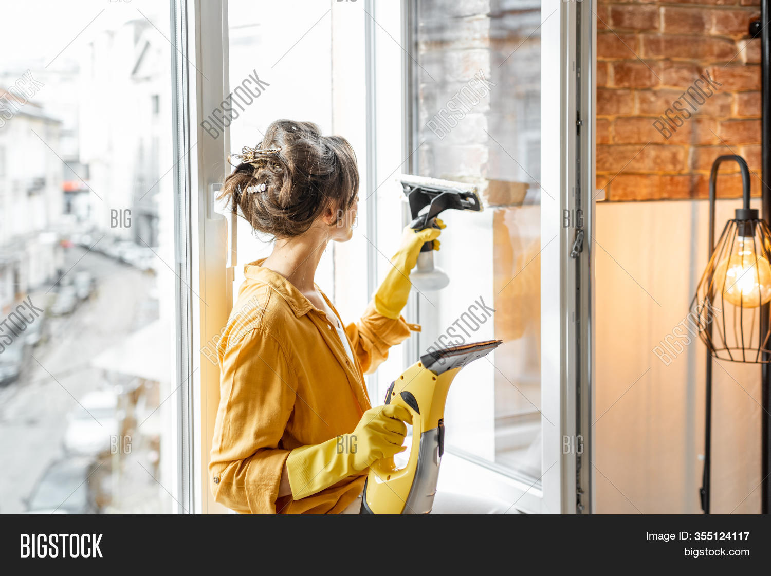 Woman Washing Windows Image & Photo (Free Trial) Bigstock