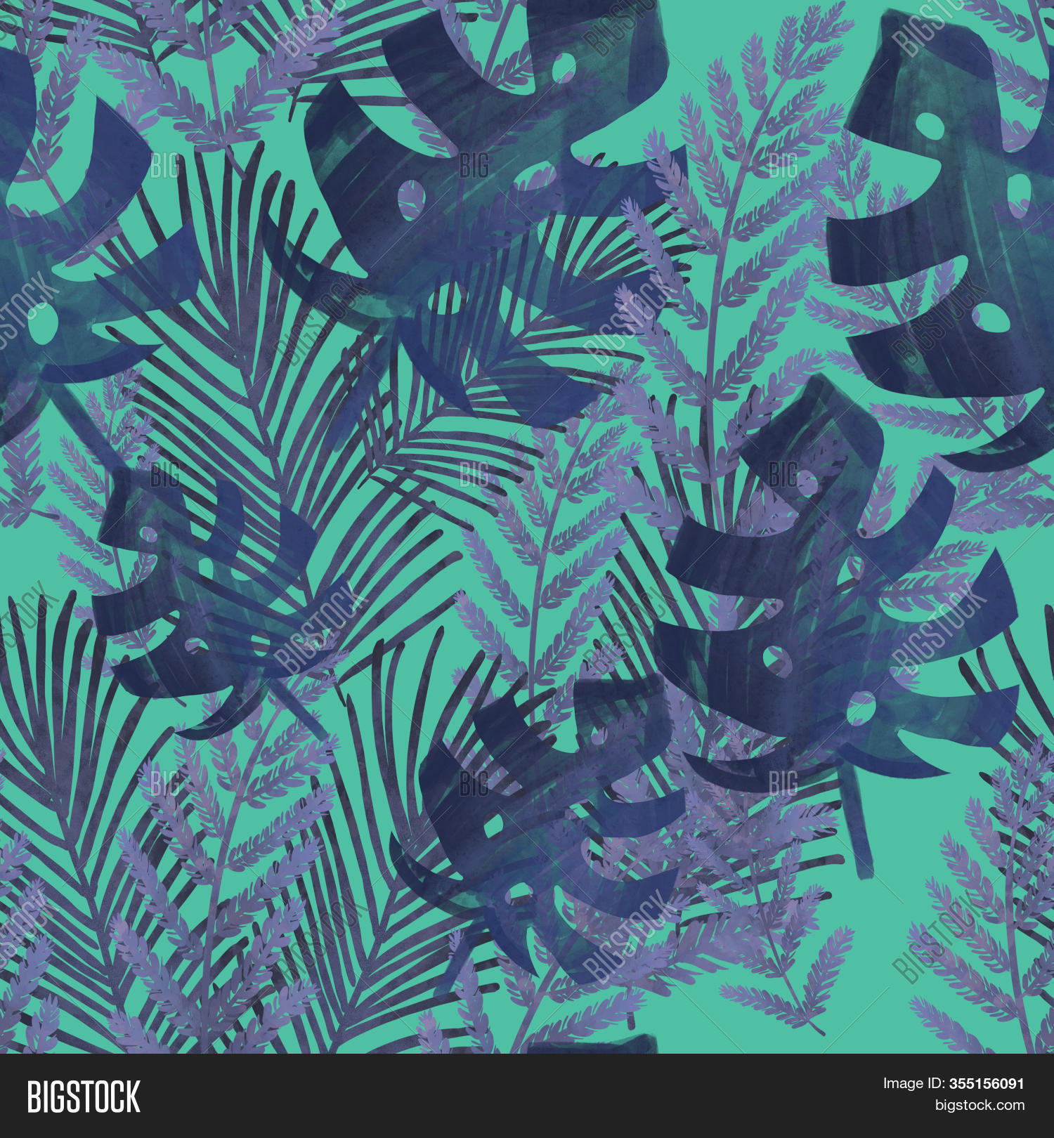Seamless Pattern Blue Image Photo Free Trial Bigstock