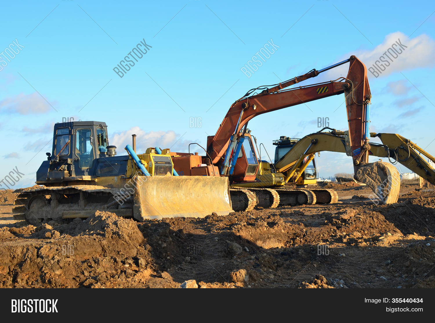 Excavators Dozer Digs Image & Photo (Free Trial) Bigstock