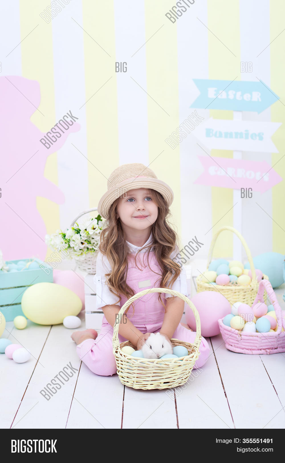 Easter! Little Girl Image & Photo (Free Trial) Bigstock