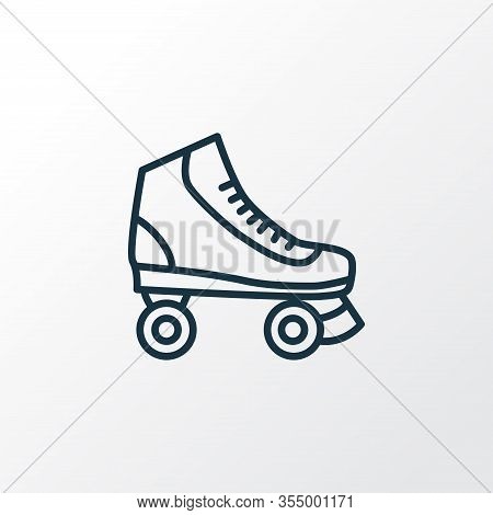 Roller Skate Icon Line Symbol. Premium Quality Isolated Rollerskating Element In Trendy Style.