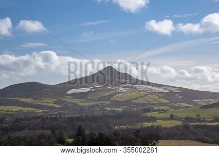 Snow On The Big Sugar Loaf From Glencree, County Wicklow