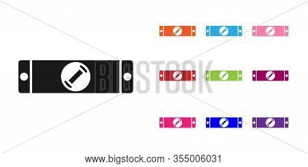 Black Construction Bubble Level Icon Isolated On White Background. Waterpas, Measuring Instrument, M