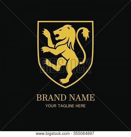 Royal Lion Logo Design Template On Background