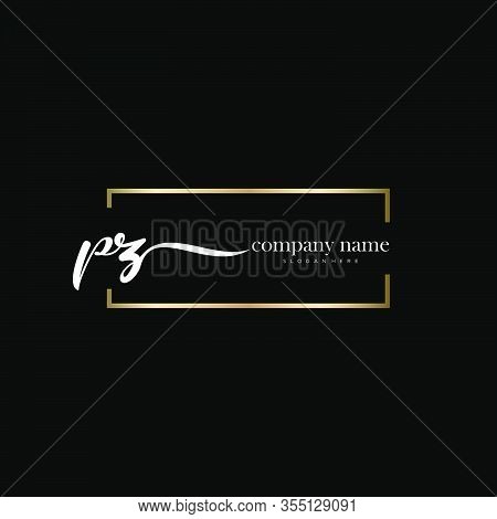 Pz Initial Handwriting Minimalist Logo Vector. Logo For Beauty, Skincare, Fashion And Business