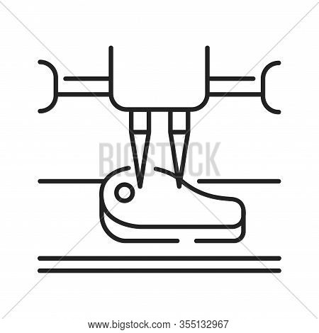 3d Printer Prints Meat Black Line Icon. 3d Printer Recreating A Pice Of Meat. Innovation. Biotechnol