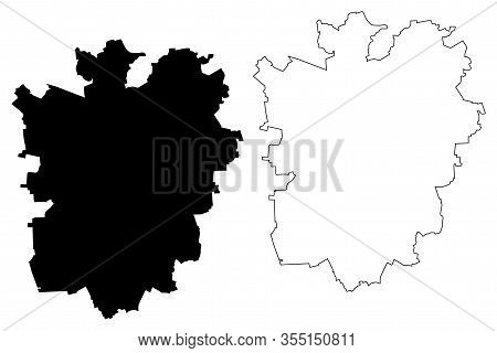 Braunschweig City (federal Republic Of Germany,	Lower Saxony) Map Vector Illustration, Scribble Sket