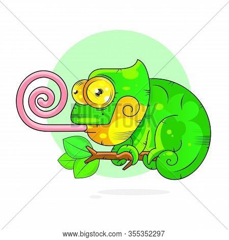 Chameleon Vector Illustration Suitable For Greeting Card, Poster Or T-shirt Printing.