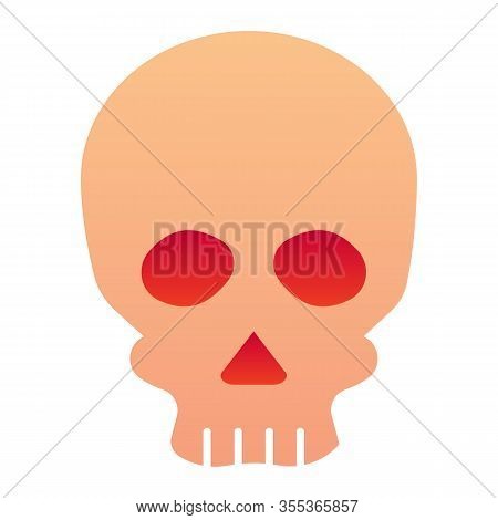 Skull Flat Icon. Deadman Scary Skeleton Head. Halloween Party Vector Design Concept, Gradient Style 