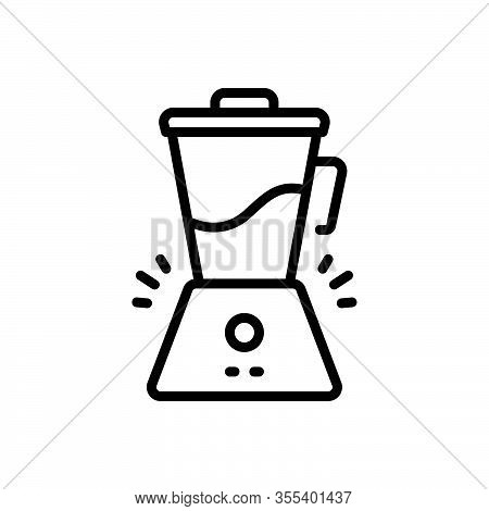 Black Line Icon For Blender Appliance Electric Household Machine Mixer Beater Churn Shaking Culinary