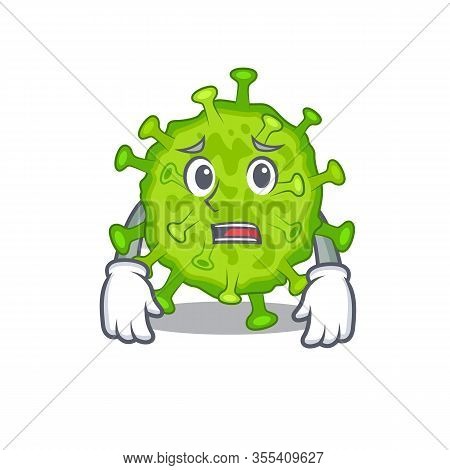 Cartoon Picture Of Virus Corona Cell Showing Anxious Face