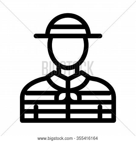 Gondolier Human Icon Vector. Outline Gondolier Human Sign. Isolated Contour Symbol Illustration