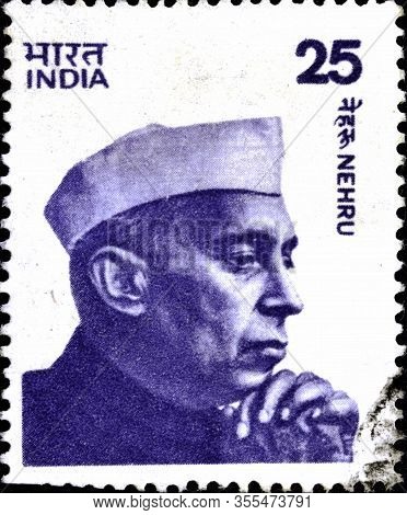 02.11.2020 Divmoe Stavropol Territory Russia The Postage Stamp India 1976 Nehru Portrait