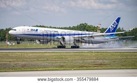 Frankfurt, Hesse/germany - 19.05.2019
All Nippon Airways Aircraft (boeing 777-300 - Ja733a) On The N