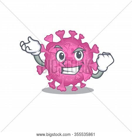 Corona Virus Organic Cartoon Character Style With Happy Face