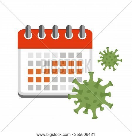 Incubation Period Virus In Red Calendar Vector Illustration Eps10