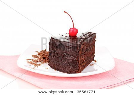 Beyaz izole çikolata sacher kek