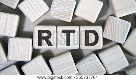 Rtd - Research Technical Development Acronym Or Real Time Data. Wooden Cubes And Many Cubes Around