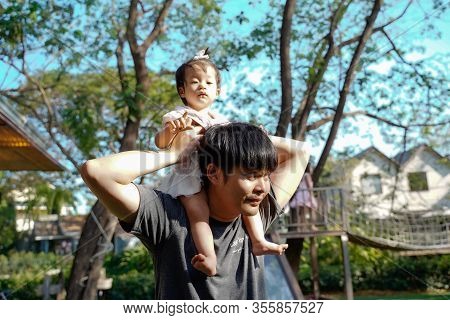 Asian Daughter Riding Image Photo Free Trial Bigstock