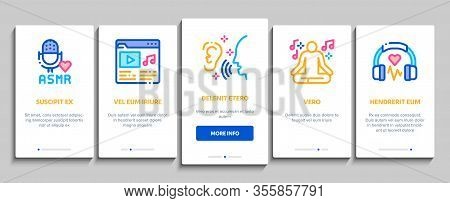 Asmr Sound Phenomenon Onboarding Mobile App Page Screen Vector. Asmr Autonomous Sensory Meridian Res