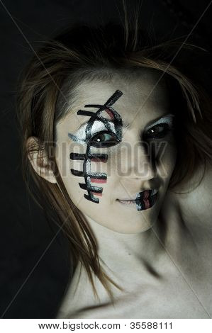 Goth, siyah moda elbise güzel Gotik kız
