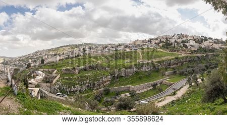 Jerusalem, Israel, February 29, 2020 : Gey Ben Hinnom Park - Called In The Holy Books As The Blazing