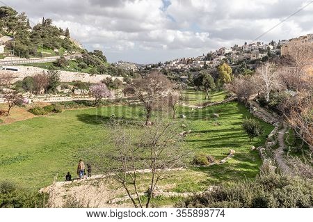 Jerusalem, Israel, February 29, 2020 : Gey Ben Hinnom Park - Called In The Holy Books As The Blazing