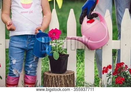 Mom And Daughter Water Pink Flower Floral