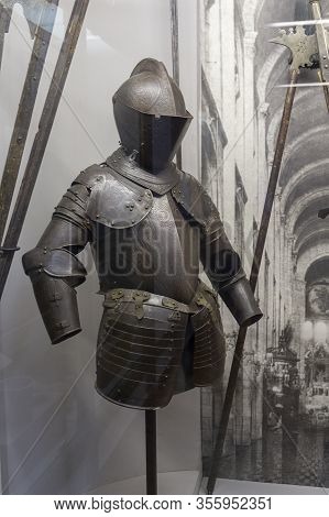 Kiev, Ukraine - May 19, 2018: Winged Hussar Armor Is The Heavy Cavalry Of The Polish Army At The Nat