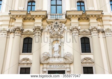Gorizia, Italy - Circa August 2018. Beautiful Architecture Of Catholic Church (chiesa Di Sant Ignazi