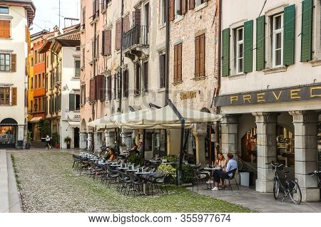 Udine, Italy - Circa August 2018. Main Square Of Udine (piazza Giacomo Matteotti).