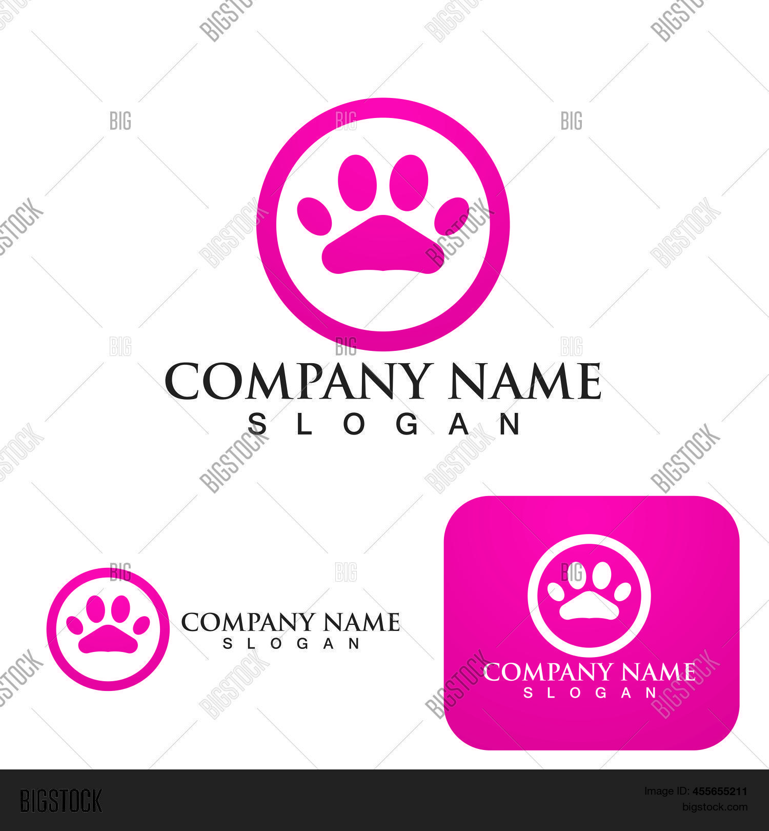 Dog Paw Logo Symbol Vector & Photo (Free Trial) Bigstock