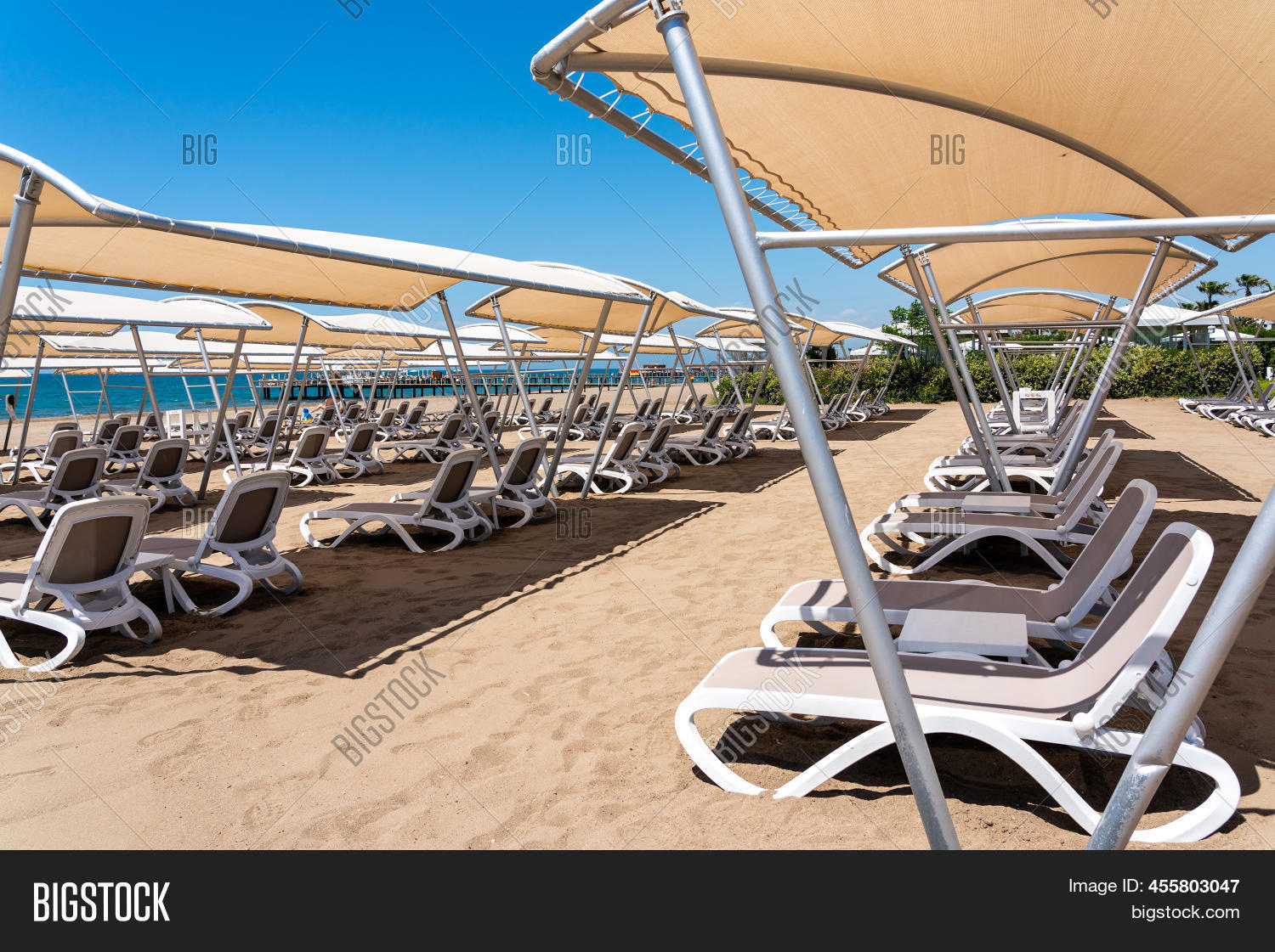 Row Empty Sunbeds Image & Photo (Free Trial) Bigstock