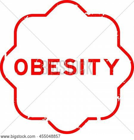 Grunge Red Obesity Word Rubber Seal Stamp On White Ckground