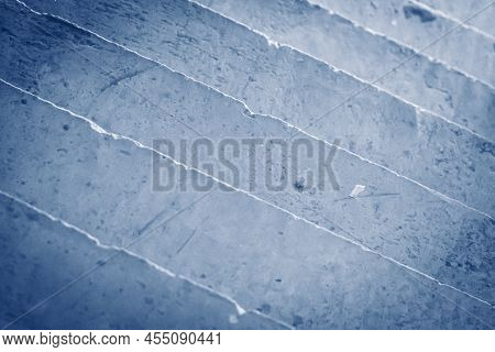 Abstract Real Photo Background. Diagonal Lines. View From Above Concrete Stairs Like Ceramic Stonewa