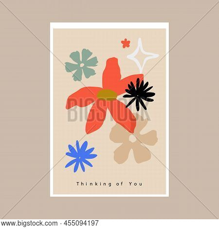 Colorful Abstract Scandinavian Floral Shapes Poster Design For Art And Music Event